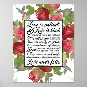 1Korinther 13:4-8 Liebe ist Patient Liebe ist Kind Poster