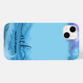 1Mariah Kingston Blue ocean  pastel text editable  Case-Mate iPhone Hülle (Rückseite (Horizontal))