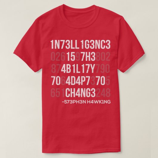 1n73ll1g3nc3 15 7h317b1l70y 4d4p7ch470ng4 T-Shirt (Design vorne)