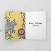 1sr Birthday Little Jungl Lion Karte (Innenseite)