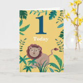 1sr Birthday Little Jungl Lion Karte (Gelbe Blume)