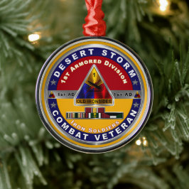 1st Armored Division Desert Storm Veteran Ornament Aus Metall
