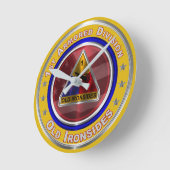 1st Armored Division Keepsake Runde Wanduhr (Winkel)