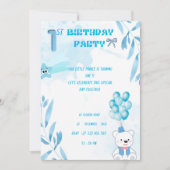1st baby boy birthday invitation einladung (Vorderseite)
