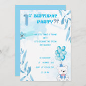 1st baby boy birthday invitation einladung (Vorne/Hinten)