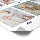 1st Birthday Baby Milestone 12 Months Custom Photo Poster (Ecke)