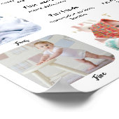 1st Birthday Baby Milestone Custom Picture Collage Poster (Ecke)