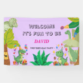 1st Birthday Dinosaur Minimal baby boy Banner (Horizontal)