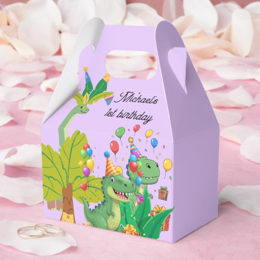 1st Birthday Dinosaur Minimal baby boy Geschenkschachtel (Hochzeit)