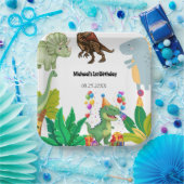 1st Birthday Dinosaur Minimal baby boy Pappteller (Party)