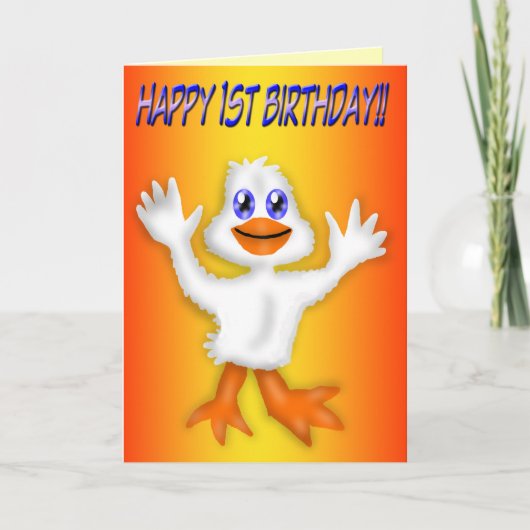 1st Birthday Duck Card Karte (Vorderseite)