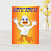1st Birthday Duck Card Karte (Gelbe Blume)