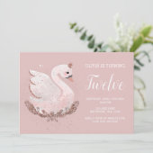 1st Birthday Dusty Rose and Rose Gold Einladung (Stehend Vorderseite)