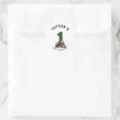 1st Birthday First Year Down American Football Runder Aufkleber (Tasche)