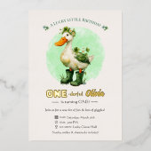1st Birthday Foil Invitation Card | St. Patrick's  Folieneinladung (Vorderseite)