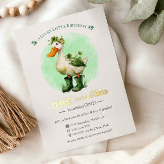 1st Birthday Foil Invitation Card | St. Patrick's  Folieneinladung