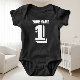1St Birthday Football Jersey Nummer Baby Bodysuit Baby Strampler