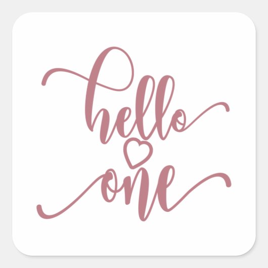 1st Birthday Girls Hello One Cute 1 Year Old Baby Quadratischer Aufkleber (Vorderseite)
