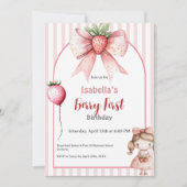 1st Birthday Invitation Berry First Strawberry Einladung (Vorderseite)