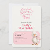 1st Birthday Invitation Gingham Duck Theme Kaart Einladung (Vorderseite)