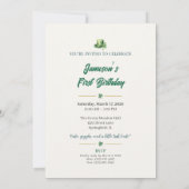 1st Birthday Invitation | Lucky St. Patrick's Day Einladung (Rückseite)