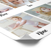 1st Birthday Milestone Custom Photo Collage Poster (Ecke)