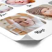 1st Birthday Milestone My First Year Photo Poster (Ecke)