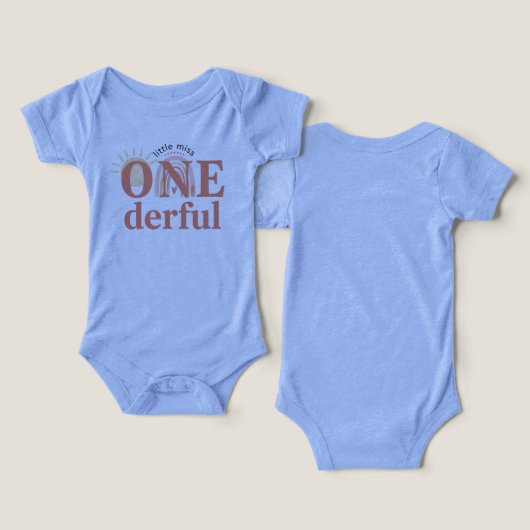 1st Birthday "ONE-derful" Tri-Blend Baby Bodysuit (Design Vorderseite & Rückseite)