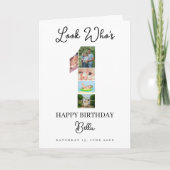 1st Birthday Photo Collage Custom Number 1 Karte (Vorderseite)