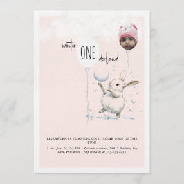 1st Birthday Photo Winter Wonderland Birthday  Einladung