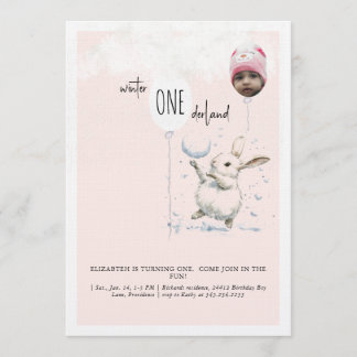 1st Birthday Photo Winter Wonderland Birthday  Einladung
