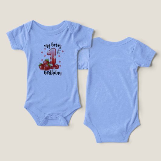1st Birthday Tri-Blend Infant One Piece Bodysuit (Design Vorderseite & Rückseite)