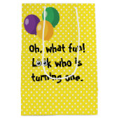 1st Birthday Wildlife Animal Babies Mittlere Geschenktüte (Rückseite)