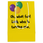 1st Birthday Wildlife Animal Babies Mittlere Geschenktüte (Rückseite)