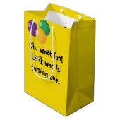 1st Birthday Wildlife Animal Babies Mittlere Geschenktüte (Rückseite Schrägansicht)