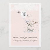 1st Birthday Winter Wonderland Blush Birthday  Einladung (Vorderseite)