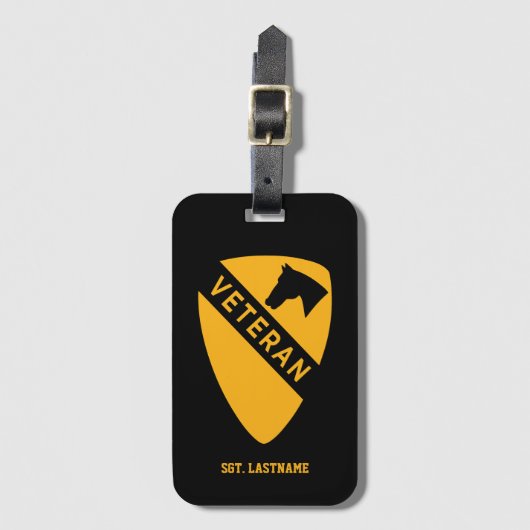 1st Cavalry Division "First Team" Personalized Gepäckanhänger (Vorderseite Vertikal)