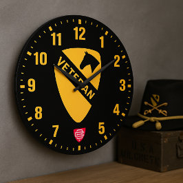 1st Cavalry Division "First Team" Tribute Große Wanduhr