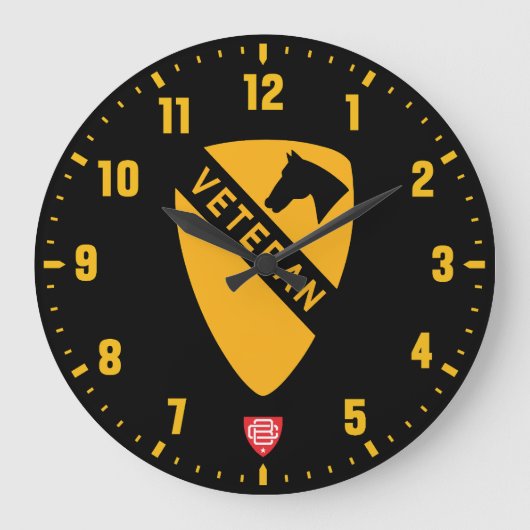 1st Cavalry Division "First Team" Tribute Große Wanduhr (Vorderseite)