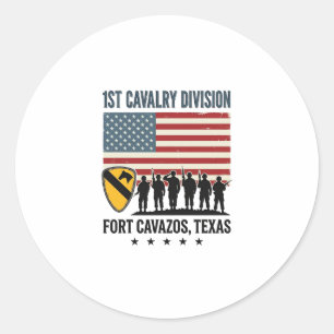 1st Cavalry Division Fort Hood Vintage Militär-Shi Runder Aufkleber
