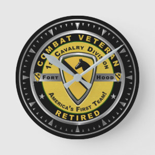 1st Cavalry Division Retired Combat Veteran   Runde Wanduhr