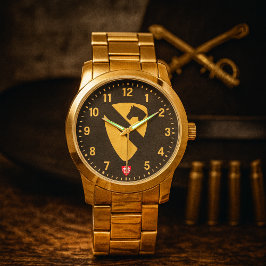1st Cavalry Division Tribute Gold Armbanduhr