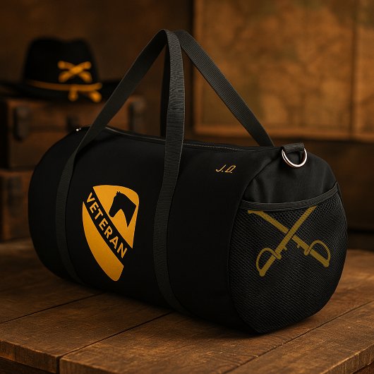 1st Cavalry Division Veteran Tribute Black Duffle Bag