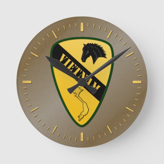 1st Cavalry Division, Vietnam Runde Wanduhr (Vorderseite)