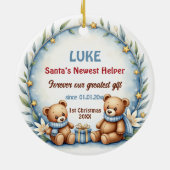 1st Christmas 2 sided, Bear Hugs & Baubles Keramik Ornament (Hinten)