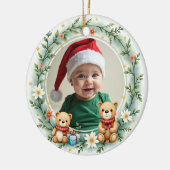 1st Christmas 2 sided Bear Hugs & Holly Keramik Ornament (Links)