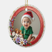 1st Christmas 2 sided Cherub Joy Keramik Ornament (Links)