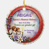 1st Christmas 2 sided Cherub Joy Keramik Ornament (Hinten)