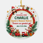 1st Christmas 2 sided, Elf Express Keepsake Keramik Ornament (Hinten)