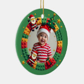 1st Christmas 2 sided Festive Builder green Keramik Ornament (Rechts)